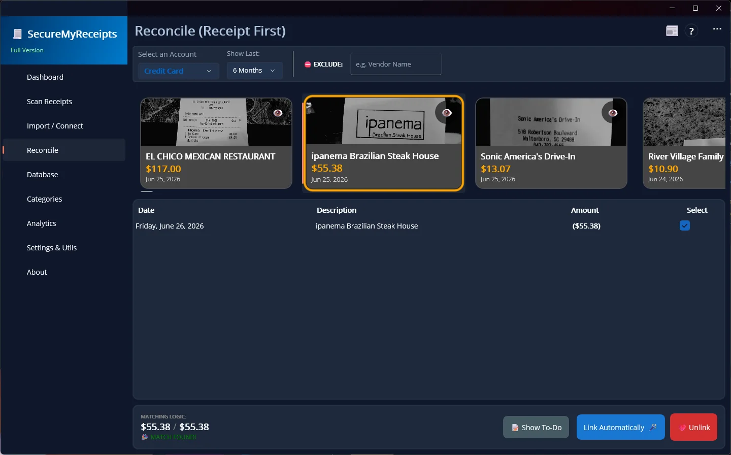 Amazon Reconcile